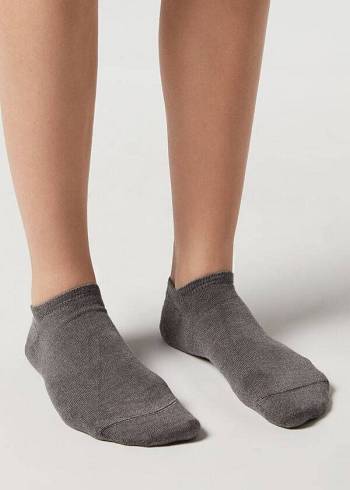 Calzedonia Cashmere Blend No-Show Strumpor Herr Grå | SE1309SO