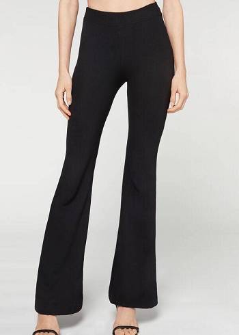 Calzedonia Flared Byxor Dam Svarta | SE1461IS