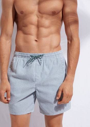 Calzedonia Formentera Badbyxor Herr Gröna Vita | SE1256AP