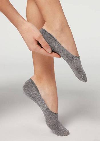 Calzedonia Glitter Bomull Invisible Strumpor Dam Grå | SE1982OR