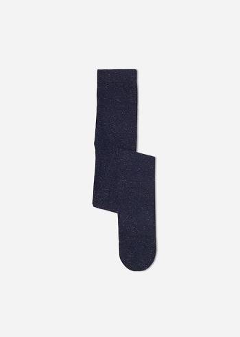 Calzedonia Glitter Viscose Strumpbyxor Barn Blå | SE1211KI