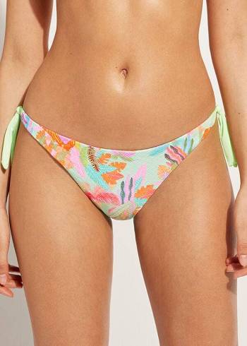 Calzedonia Side-Tie Brazilian Foliage Tahiti Bikiniunderdel Dam Gröna | SE2623HK
